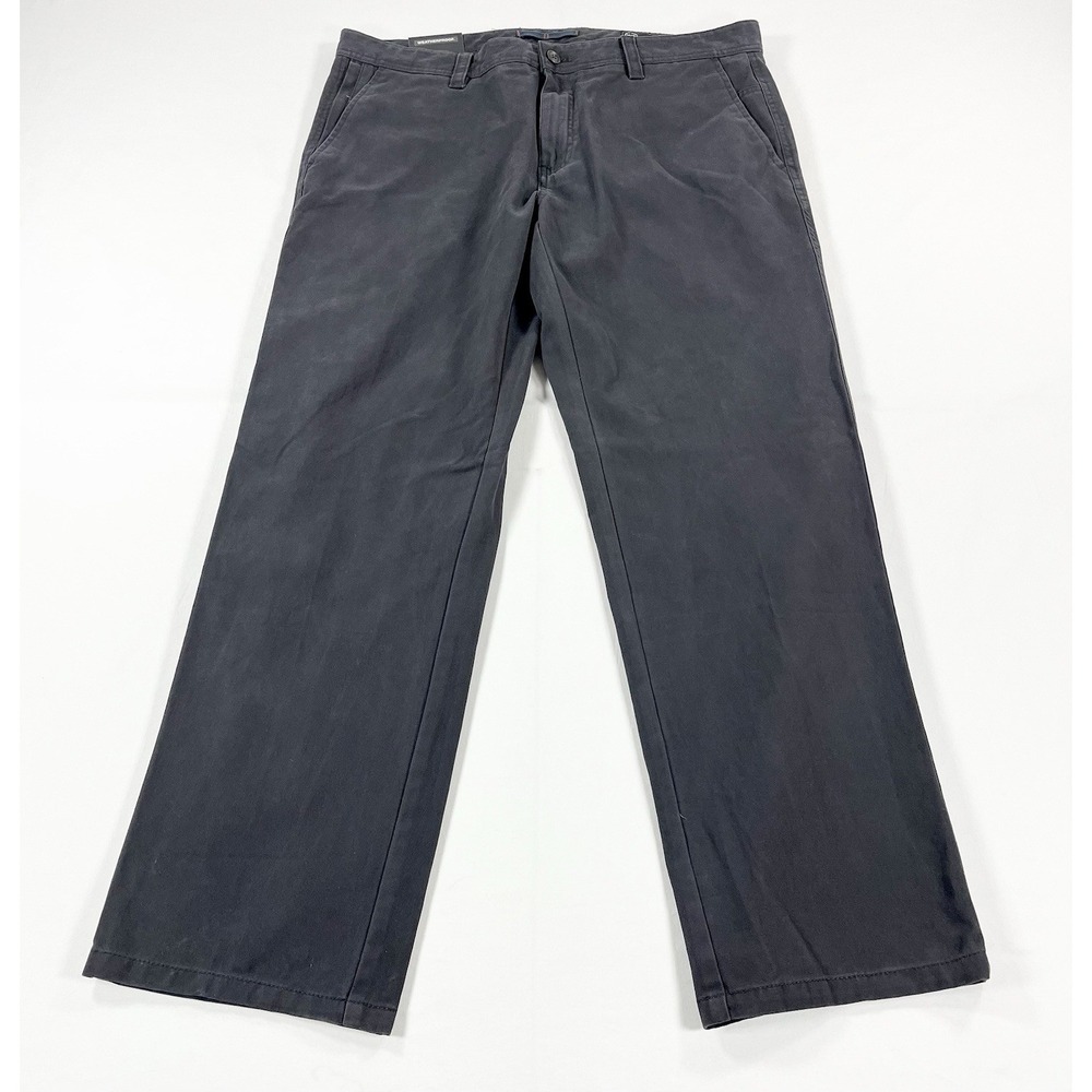 Weatherproof Mens 38x32 Cotton Chino Pants‎ Relaxed Fit Workwear Gray Flat New